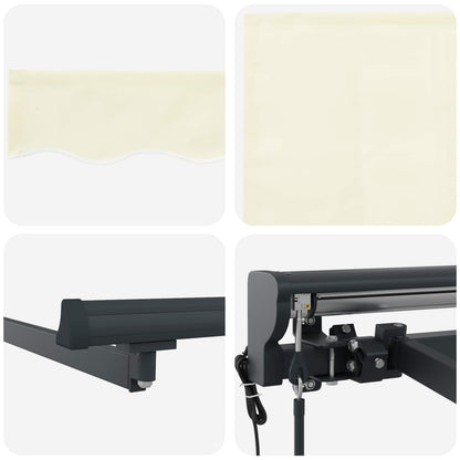 Electric Retractable Awning Cream and Anthracite 4 x 3 m