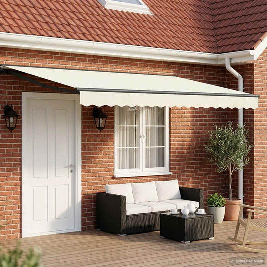 Electric Retractable Awning Cream and Anthracite 4 x 3 m