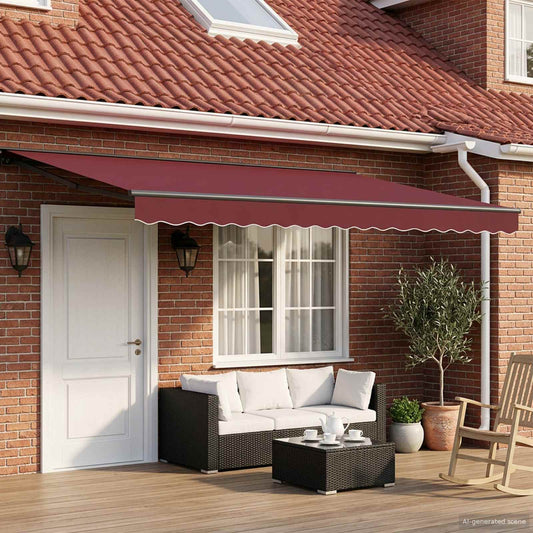 Electric Retractable Awning Burgundy and Anthracite 4 x 3 m