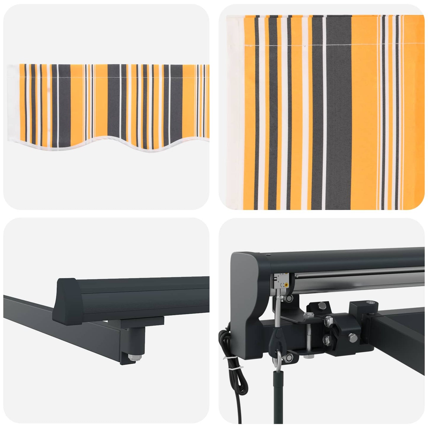 Electric Retractable Awning Yellow, Grey and Anthracite 4 x 3 m