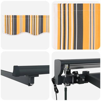 Electric Retractable Awning Yellow, Grey and Anthracite 4 x 3 m