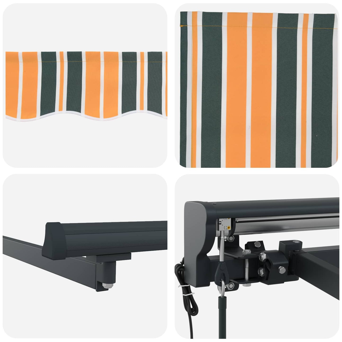 Electric Retractable Awning 4 x 3 m Polyester with PU coating