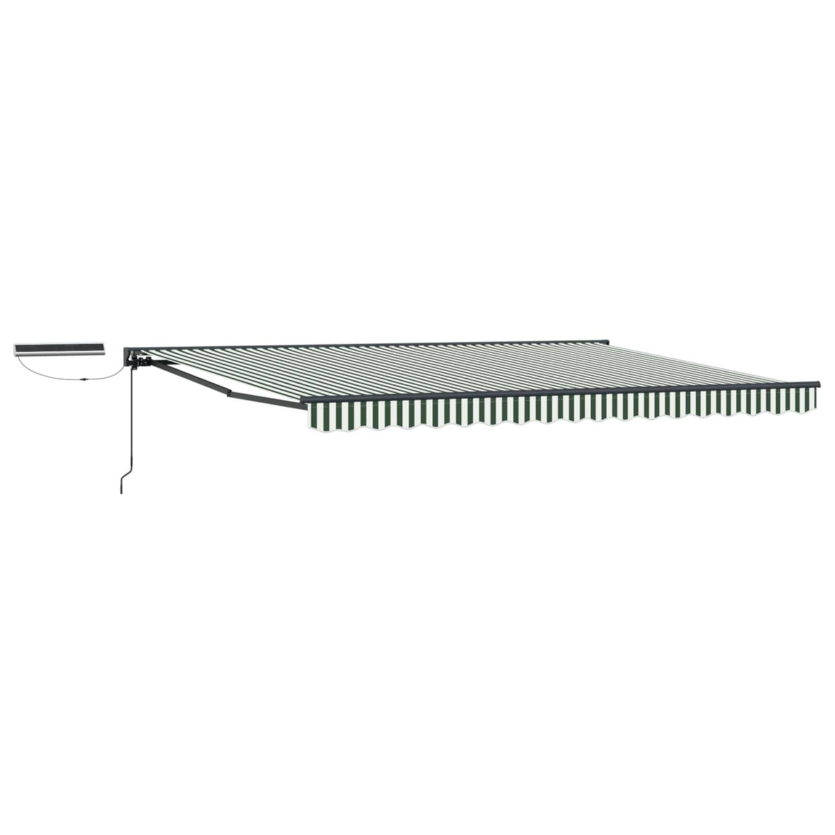 Electric Retractable Awning Green, White and Anthracite 4 x 3 m