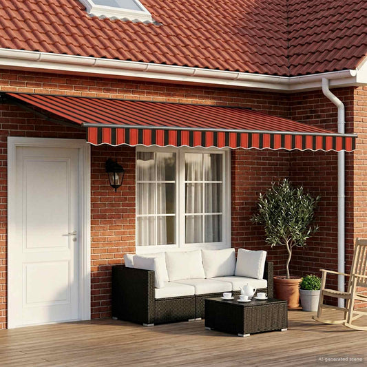 Electric Retractable Awning 4 x 3.5 m Polyester with PU coating