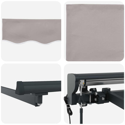 Electric Retractable Awning Light Grey and Anthracite 4.5 x 3 m