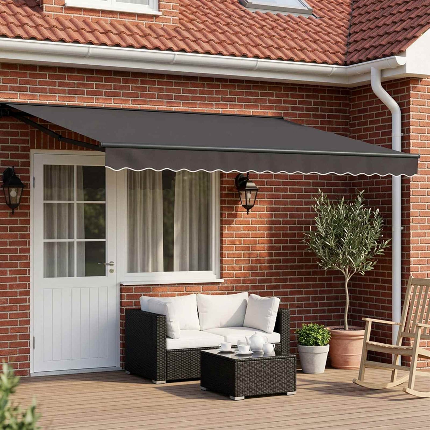 Electric Retractable Awning Anthracite 4.5 x 3.5 m