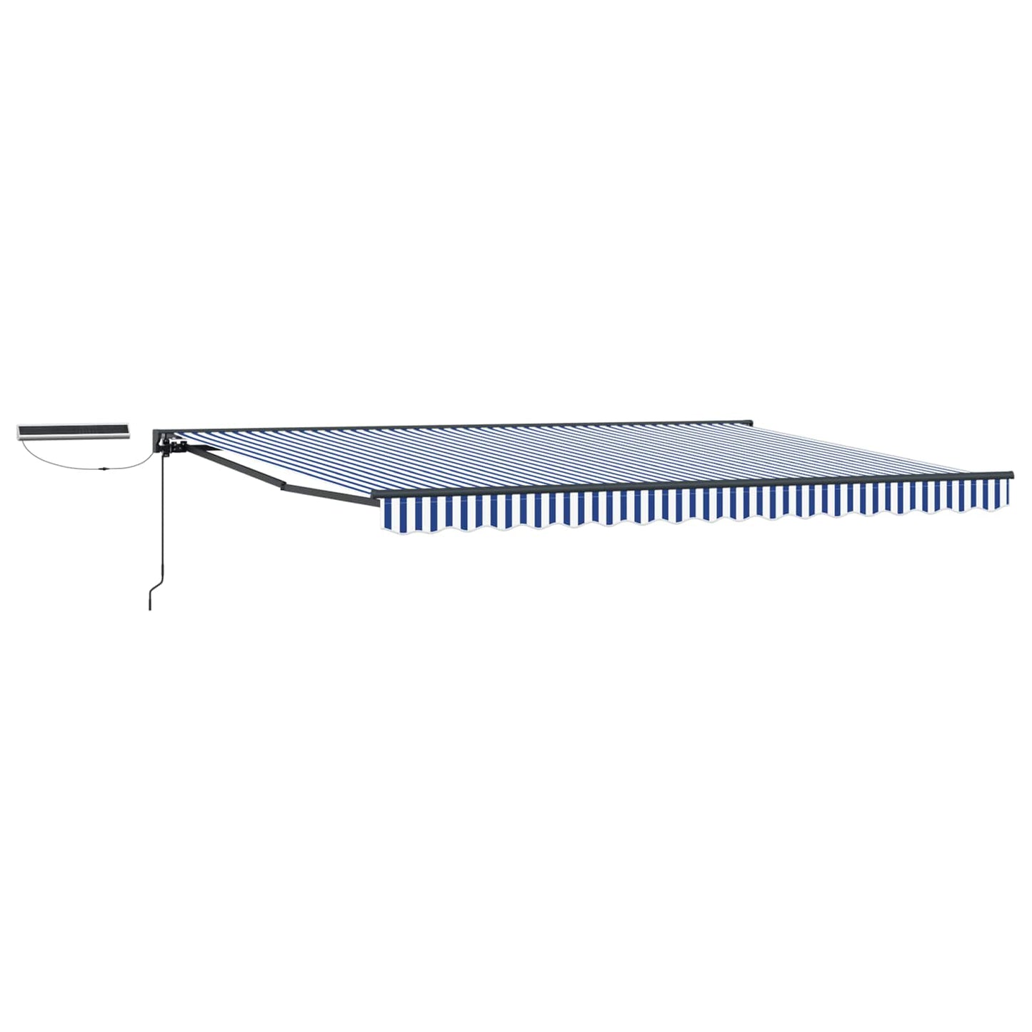 Electric Retractable Awning Blue, White and Anthracite 5 x 3 m