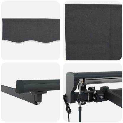 Electric Retractable Awning Anthracite and Grey 5 x 3 m