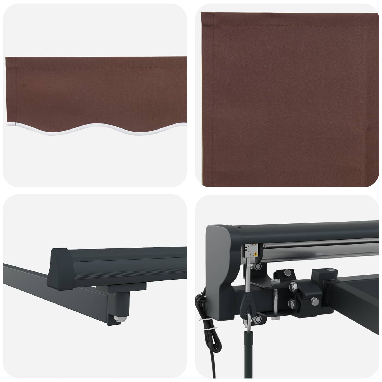 Electric Retractable Awning Brown and Anthracite 5 x 3 m