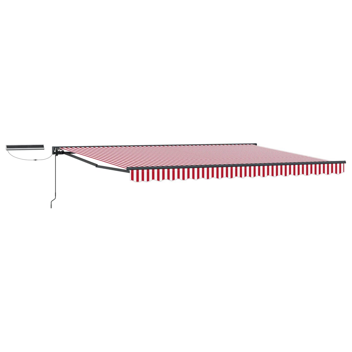 Electric Retractable Awning Red, White and Anthracite 5 x 3 m