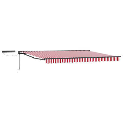 Electric Retractable Awning Red, White and Anthracite 5 x 3 m
