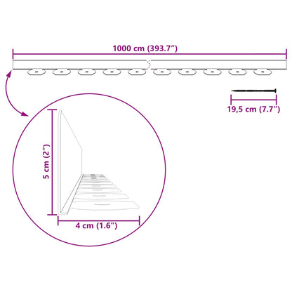 Lawn Edgings Grey 1000 x 4 x 5 cm Plastic