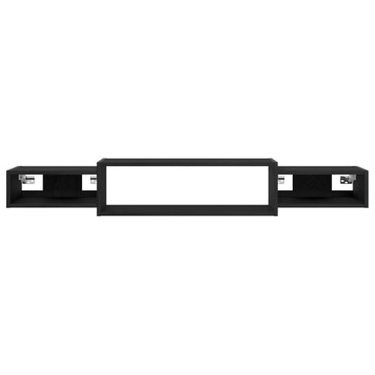 Wall-mounted TV Cabinet Wall-Mounted Black Oak 140 x 28 x 21 cm