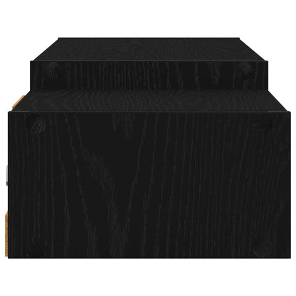 Wall-mounted TV Cabinet Wall-Mounted Black Oak 140 x 28 x 21 cm