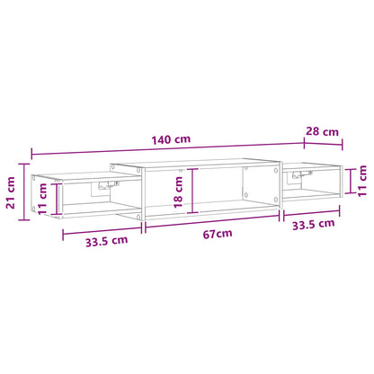 Wall-mounted TV Cabinet Wall-Mounted Smoked Oak