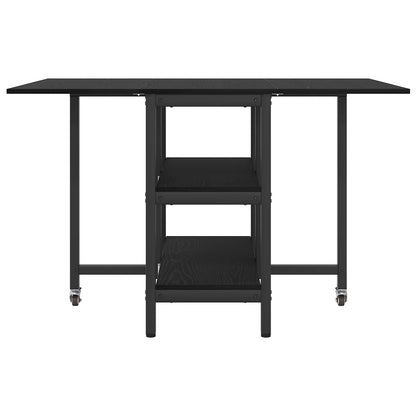 Dinning Table 122 x 80 x 76.5 cm Engineered Wood Black Oak