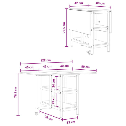 Dinning Table 122 x 80 x 76.5 cm Engineered Wood Artisan Oak