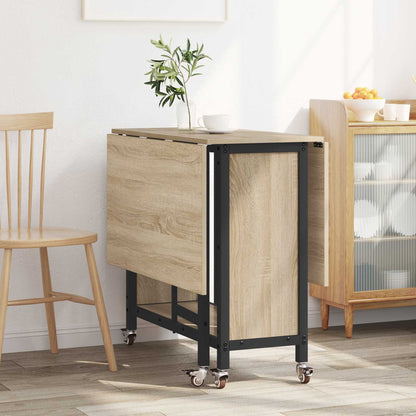 Folding Dining Table with Castors 130 x 80 x 76.5 cm steel PB