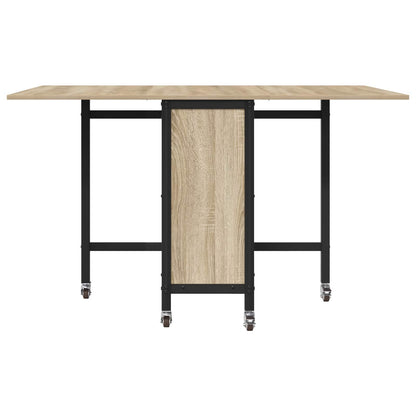 Folding Dining Table with Castors 130 x 80 x 76.5 cm steel PB