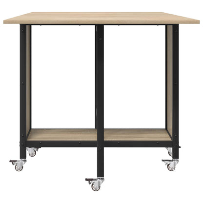 Folding Dining Table with Castors 130 x 80 x 76.5 cm steel PB