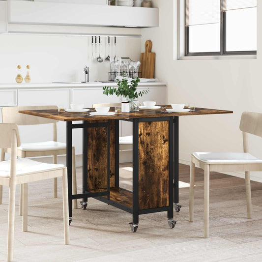 Folding Dining Table with Castors 130 x 80 x 76.5 cm steel PB
