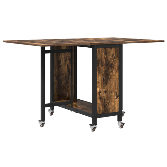 Folding Dining Table with Castors 130 x 80 x 76.5 cm steel PB