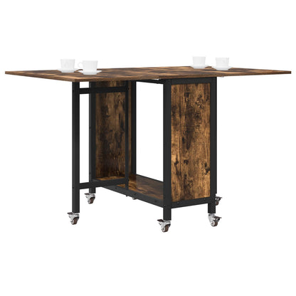 Folding Dining Table with Castors 130 x 80 x 76.5 cm steel PB