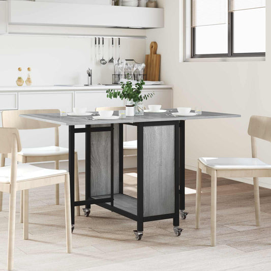 Folding Dining Table with Castors 130 x 80 x 76.5 cm steel PB