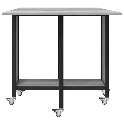 Folding Dining Table with Castors 130 x 80 x 76.5 cm steel PB