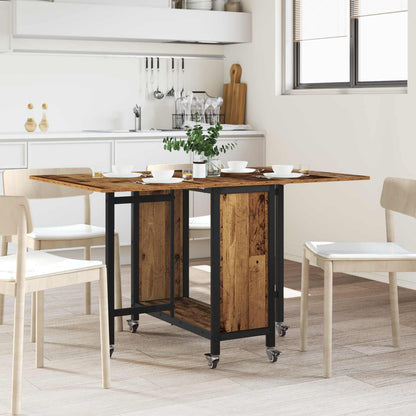 Folding Dining Table with Castors 130 x 80 x 76.5 cm steel PB