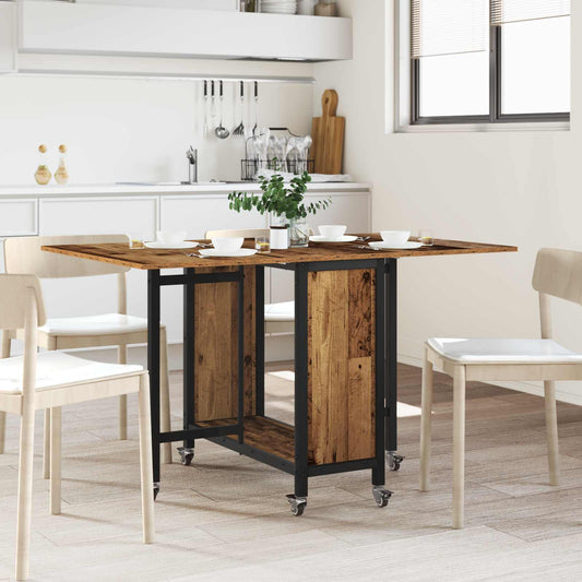 Folding Dining Table with Castors 130 x 80 x 76.5 cm steel PB