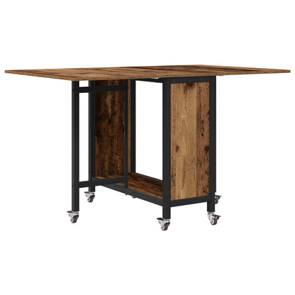 Folding Dining Table with Castors 130 x 80 x 76.5 cm steel PB