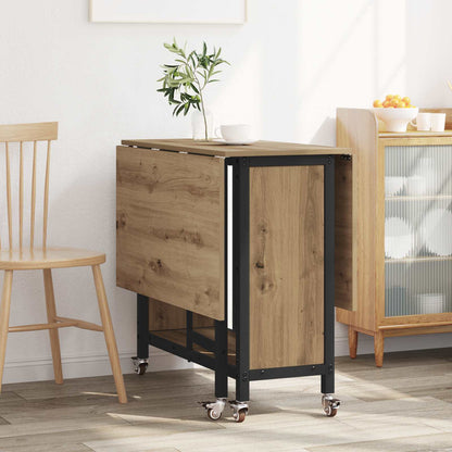 Folding Dining Table with Castors 130 x 80 x 76.5 cm steel PB