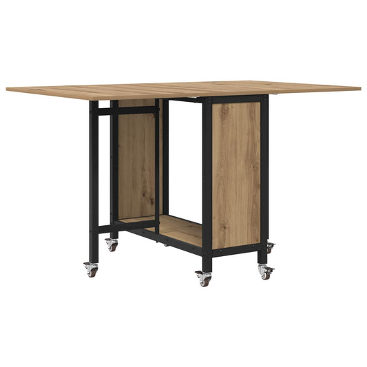 Folding Dining Table with Castors 130 x 80 x 76.5 cm steel PB