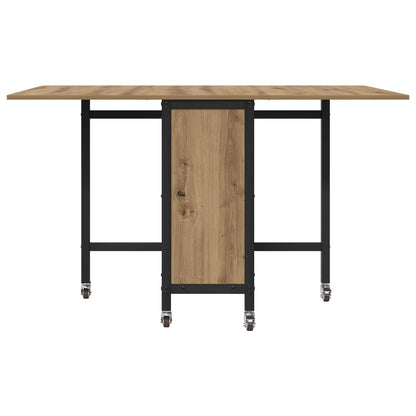 Folding Dining Table with Castors 130 x 80 x 76.5 cm steel PB