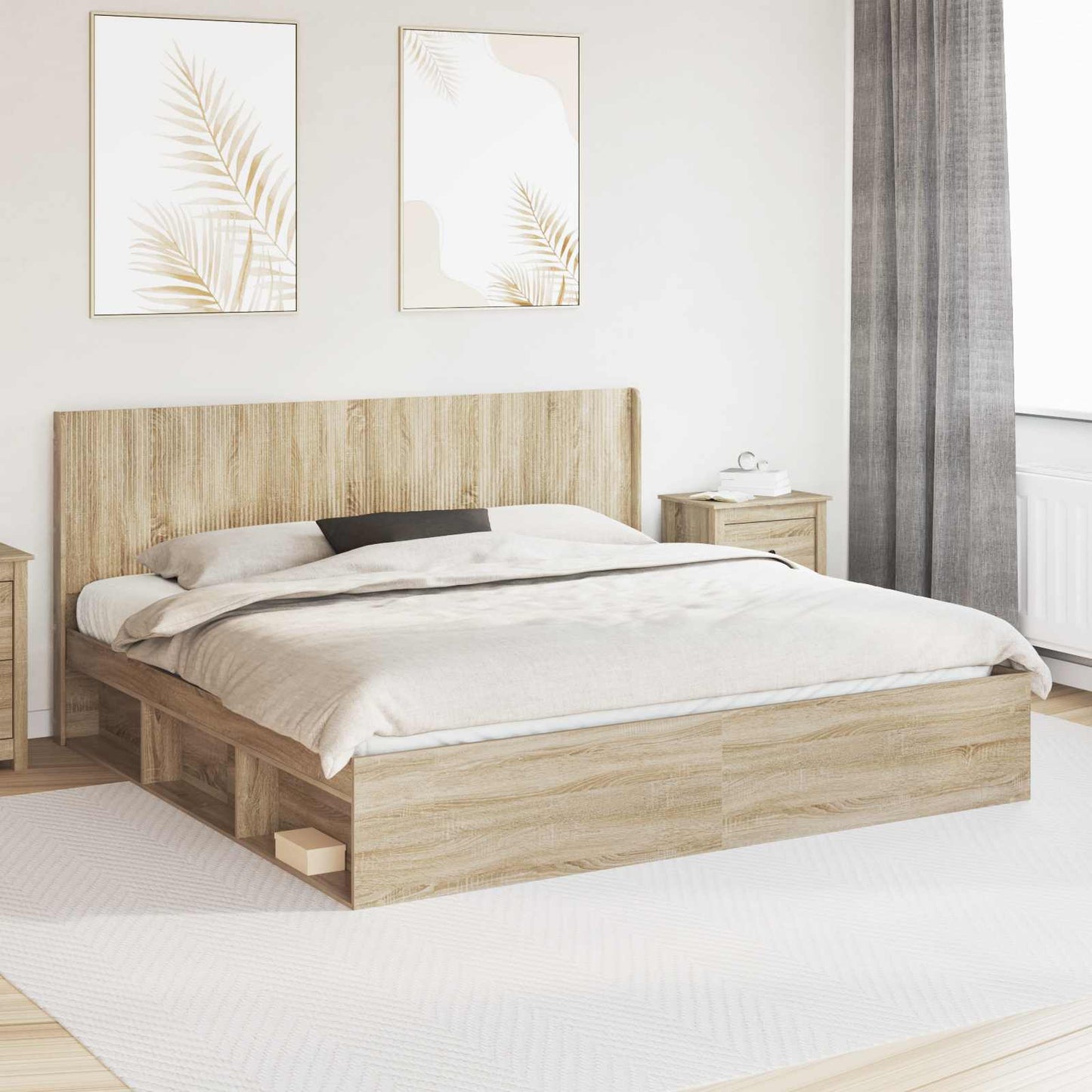 Headboard Sonoma Oak 200 cm Engineered Wood