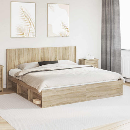 Headboard Sonoma Oak 200 cm Engineered Wood