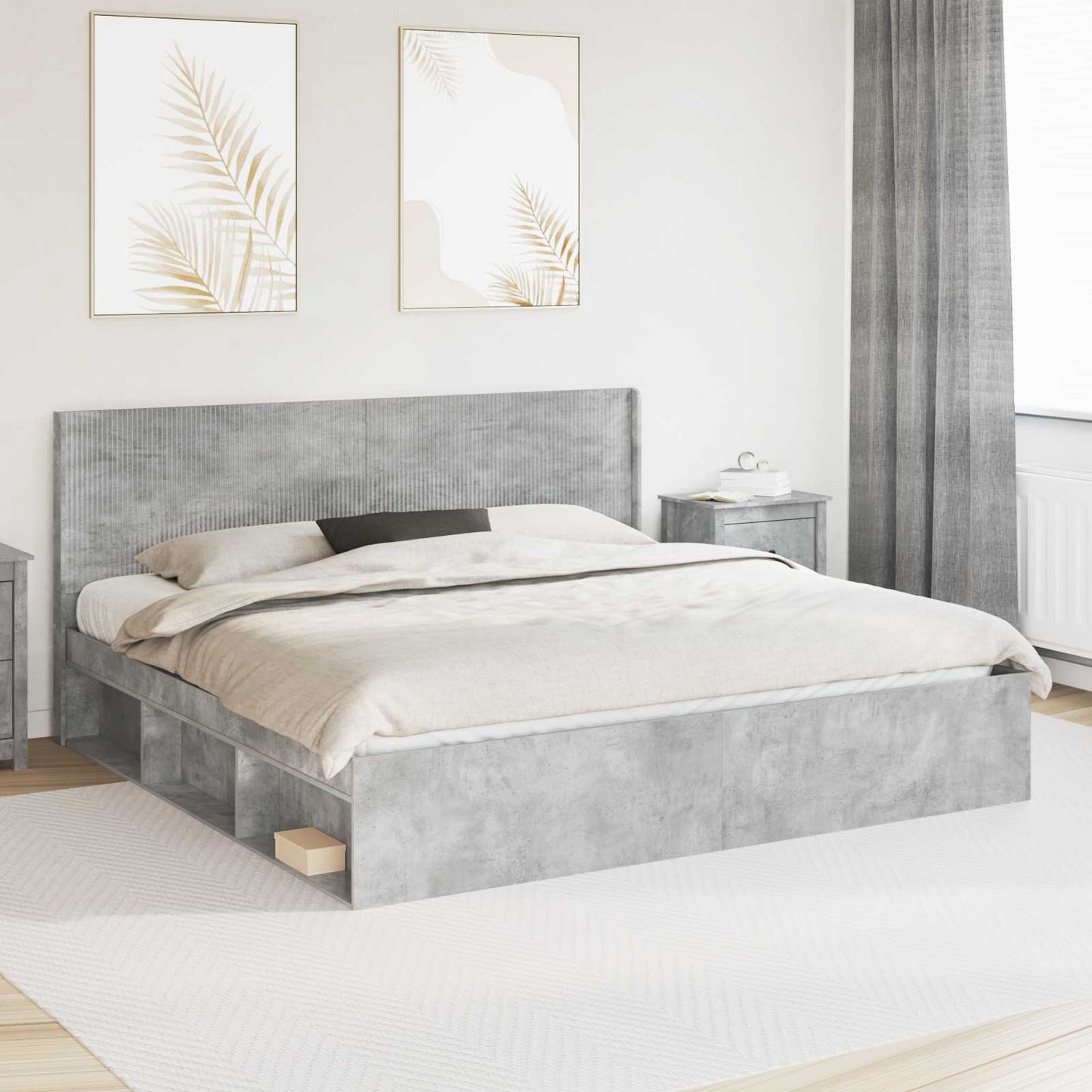 Headboard Concrete Grey Engineered Wood