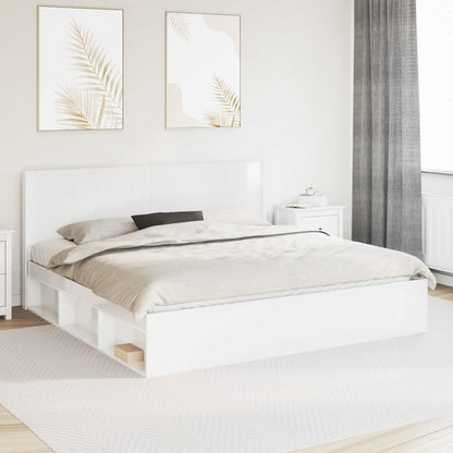 Headboard High Gloss White Engineered Wood
