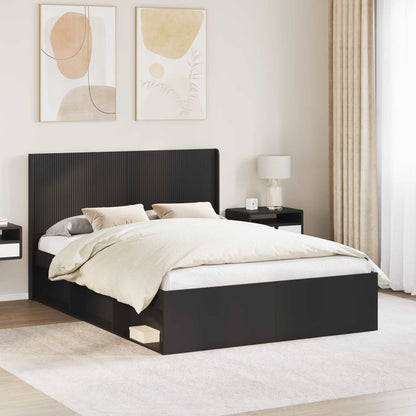 Headboard Black Engineered Wood