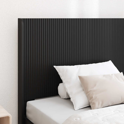 Headboard Black Engineered Wood