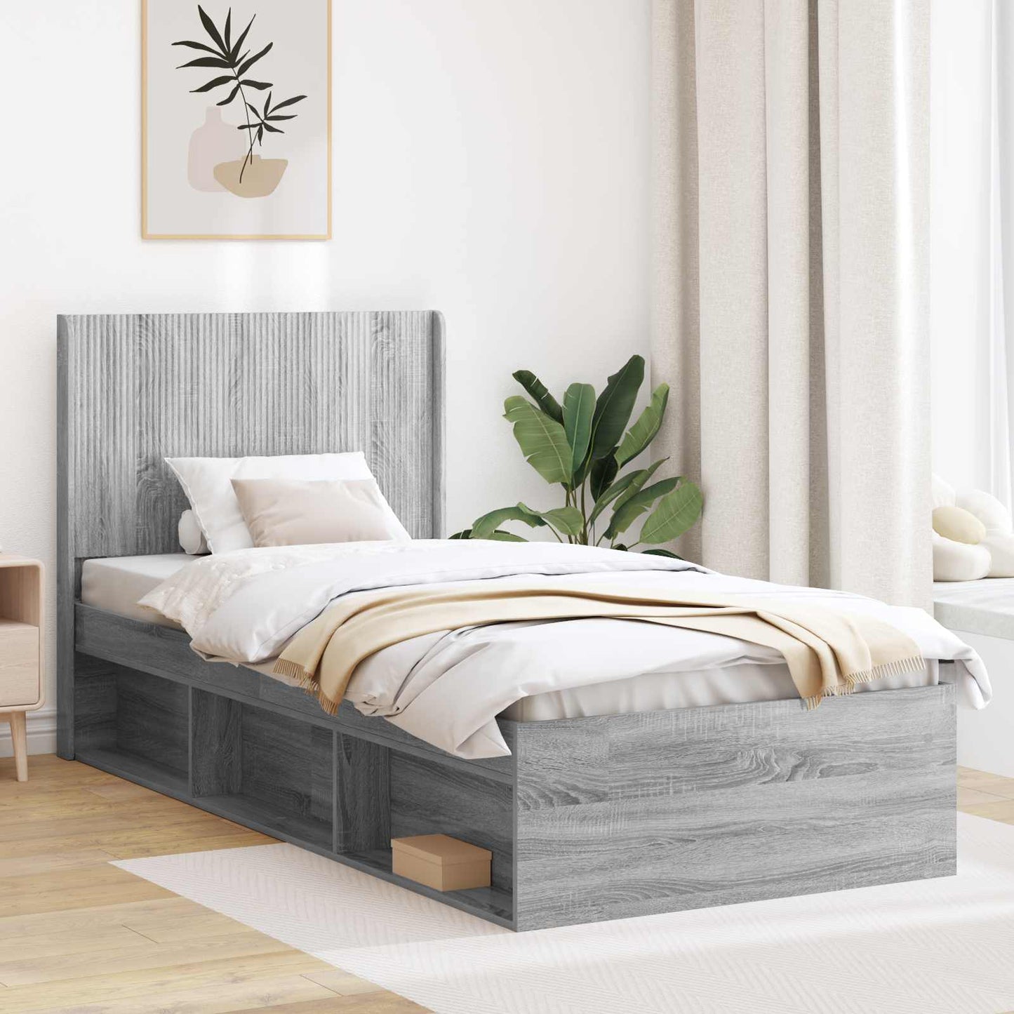 Headboard Grey Sonoma Engineered Wood