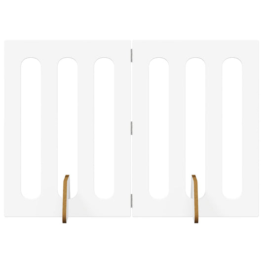 Folding Pet Fence 2 pcs White 100.5 x 38 x 70 cm