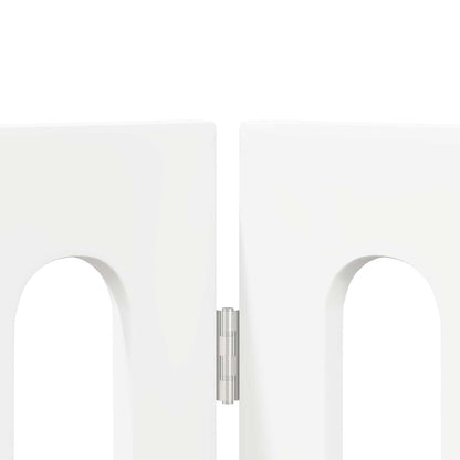 Folding Pet Fence 4 pcs White 201 x 38 x 70 cm Engineered Wood