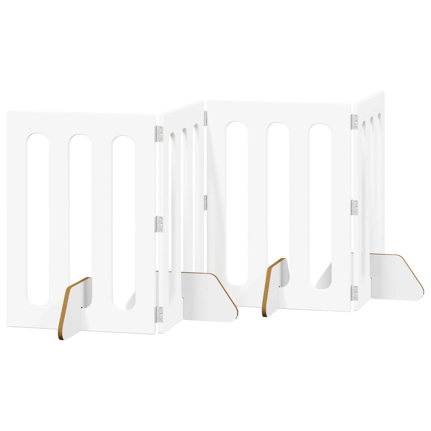 Folding Pet Fence 4 pcs White 201 x 38 x 70 cm Engineered Wood