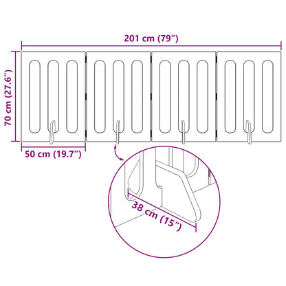 Folding Pet Fence 4 pcs White 201 x 38 x 70 cm Engineered Wood