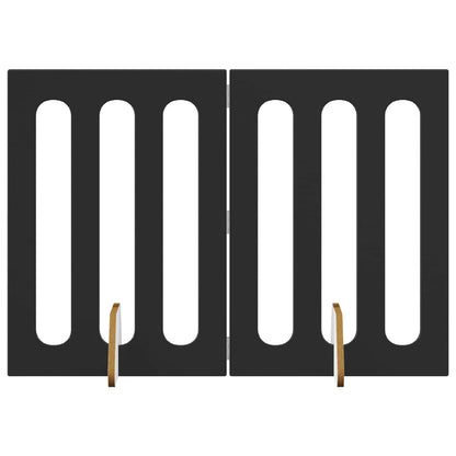 Folding Pet Fence 2 pcs Black Oak 100.5 x 38 x 70 cm