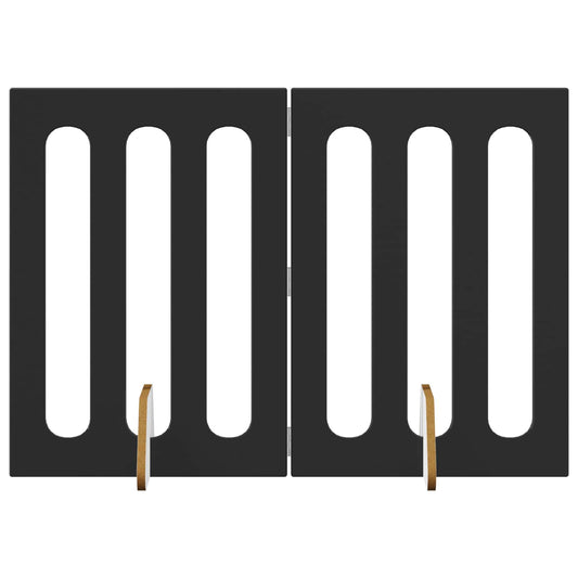 Folding Pet Fence 2 pcs Black Oak 100.5 x 38 x 70 cm