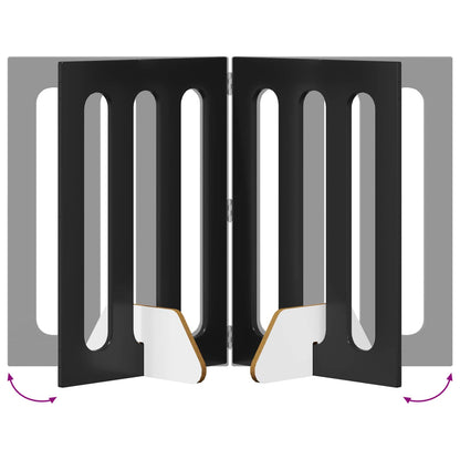 Folding Pet Fence 2 pcs Black Oak 100.5 x 38 x 70 cm