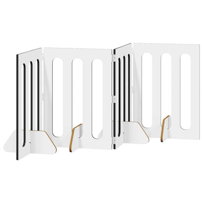 Folding Pet Fence 4 pcs Black Oak 201 x 38 x 70 cm